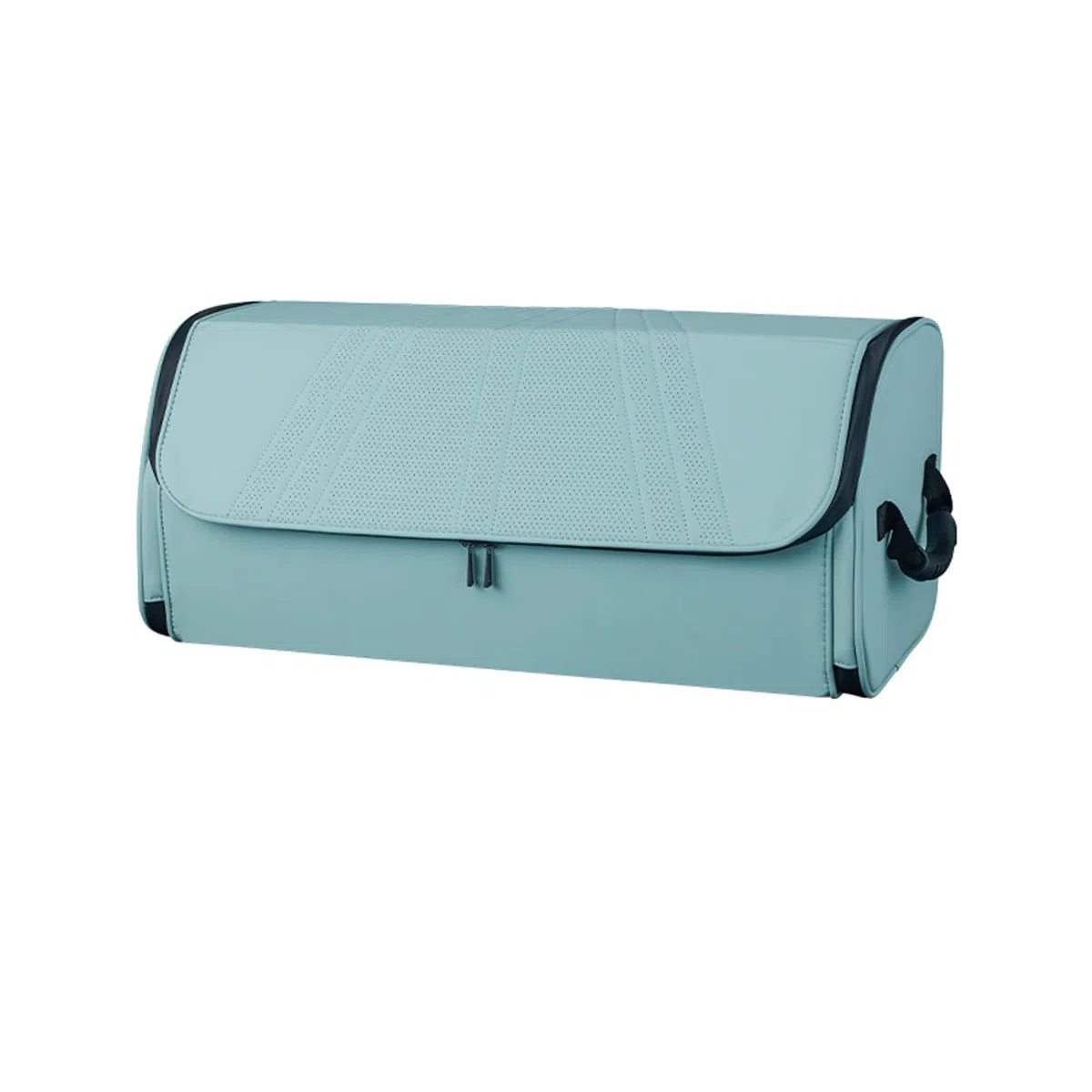 Organisateur de Coffre de Voiture – Organisateurs de Coffre en Cuir Bleu avec poignées – Boîte de Rangement Portable Haut de Gamme pour Le Shopping, Le Camping,