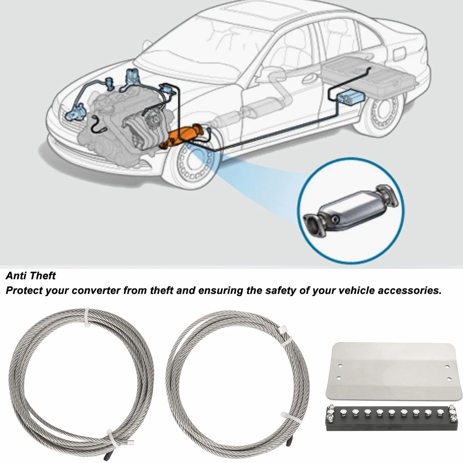 CONVERTISSEUR CATALYTIQUE Bouclier ANTIVOL Garde Durable Voiture Camion