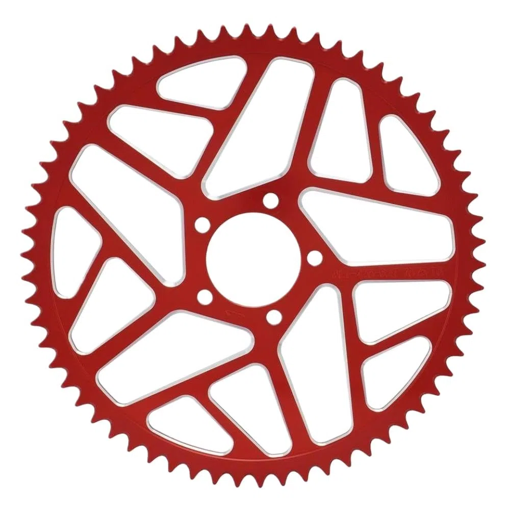 7075 aluminium 58T 62T Sprocket de chaîne compatible avec LIGNEBE S X160 X260 Sting Electric Bike Motorcycle(Red 58T)