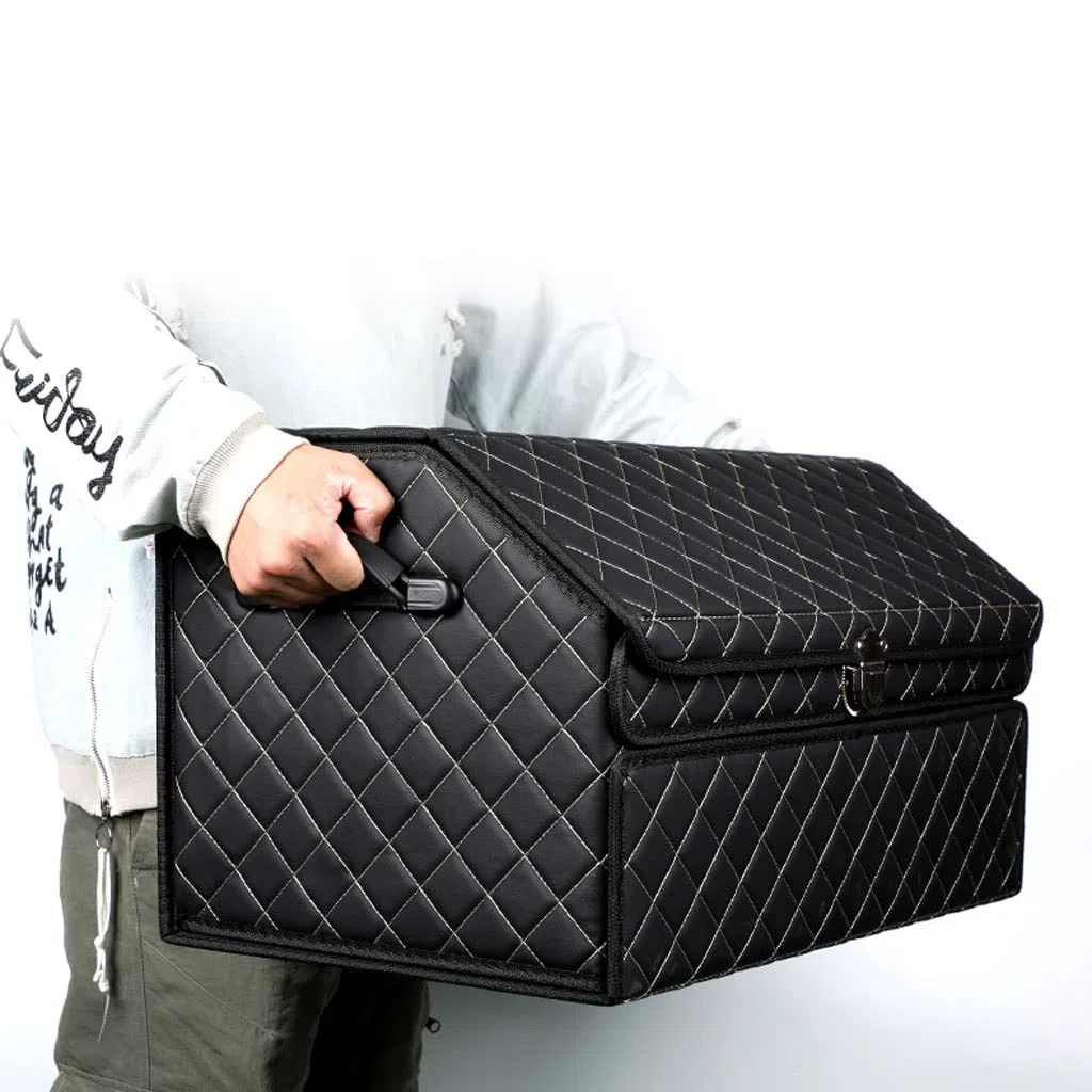 Organisateur de Coffre de Voiture, organisateurs de Coffre et Rangement, boîte de Rangement de Voiture en Cuir imperméable Polyvalente