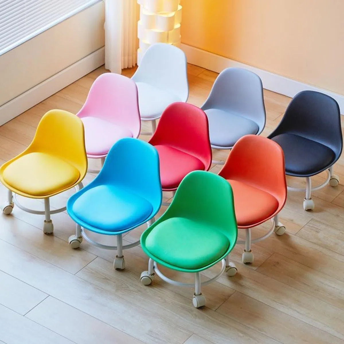 Tabouret Roulant avec Roues à 360 degrés – Plastique métal pour la Maison, Le, Le Bureau, Le Massage, Le Magasin