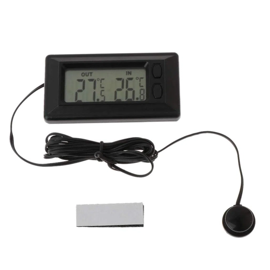 Thermomètre automobile intérieur et thermomètre extérieur Thermomètre à affichage numérique LCD avec un thermomètre intérieur et extérieur du câble de 1,5 m