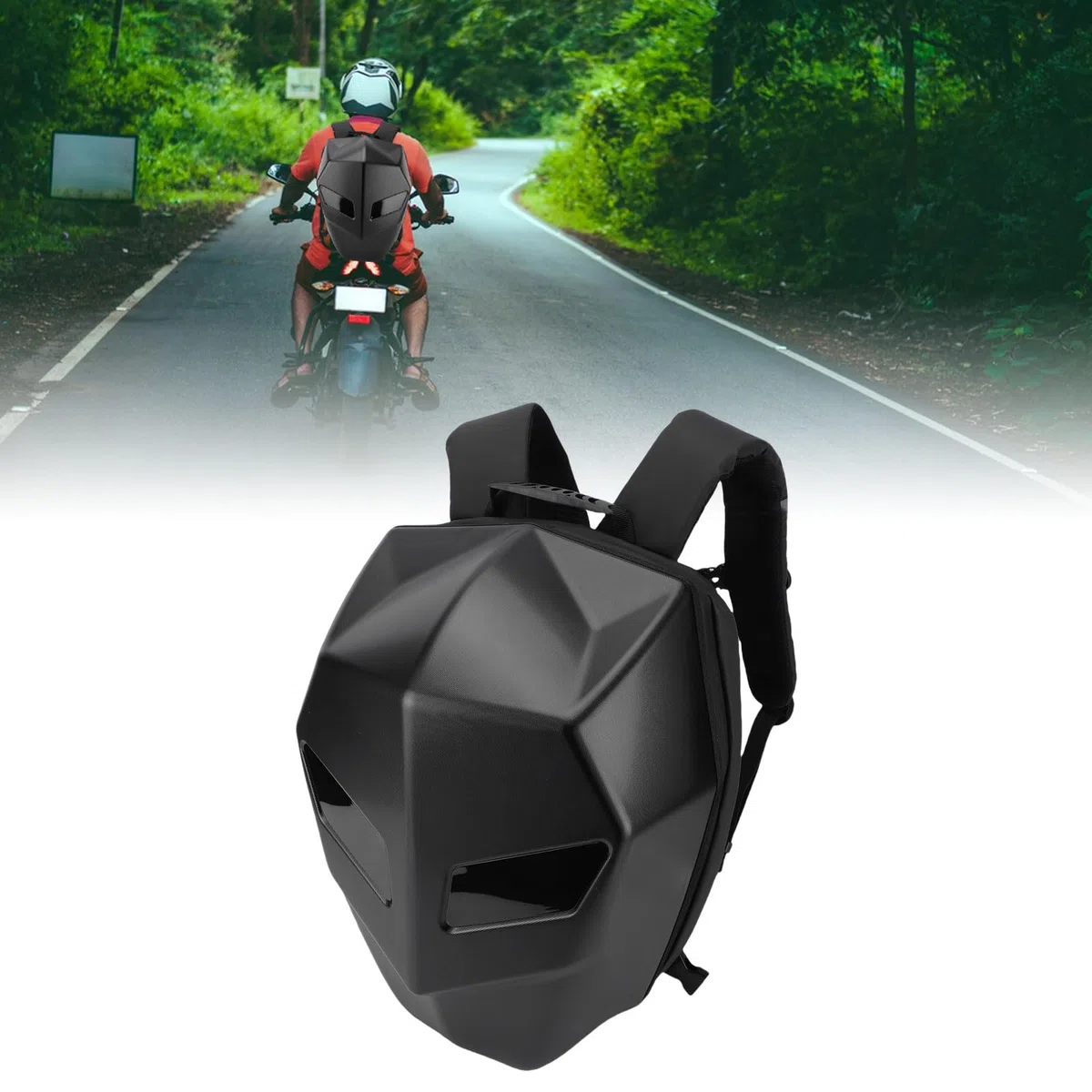 Sac à Dos de Moto à LED, Sac de Casque Coque Rigide, Contrôle par Application, Intelligente Affichage Textuel Exprimant l'amour Moto pour Les Voyages D'équitation