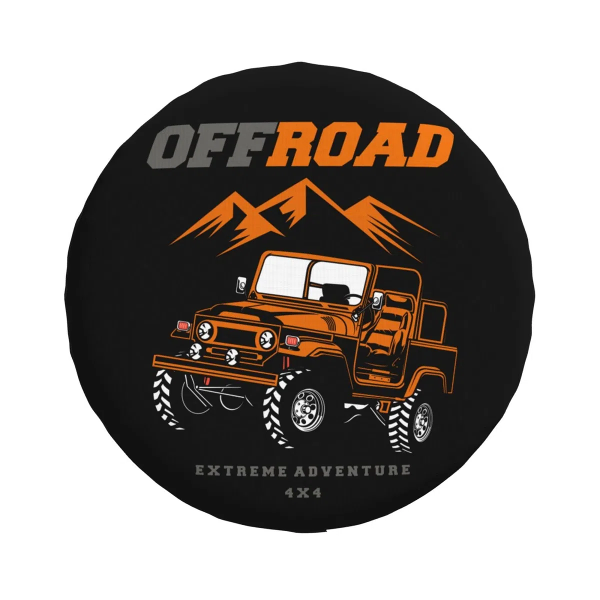 Housse de roue de secours pour voiture, impression 4x4 pour aventure extrême tout-terrain, housses de roue étanches et anti-poussière, pour SUV, VR, remorque, sac de pneu 38 cm