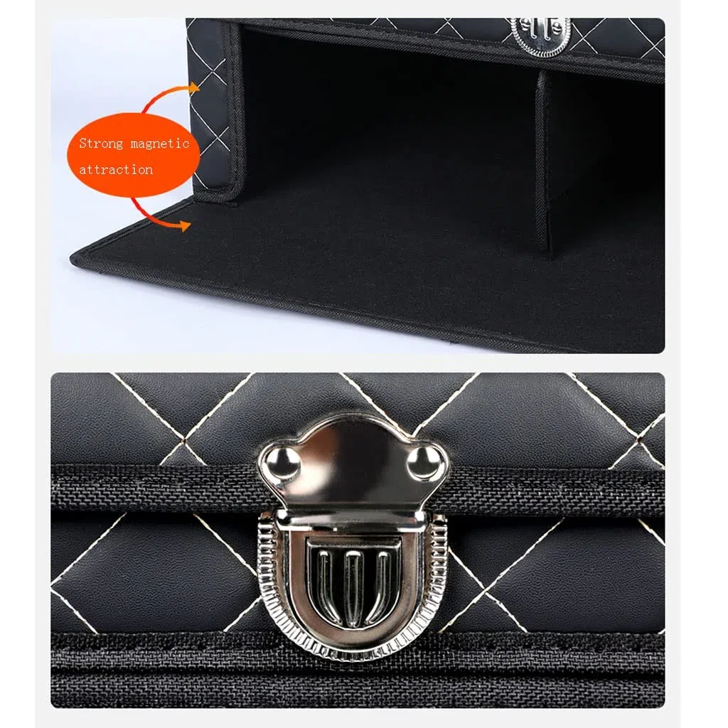 Organisateur de Coffre de Voiture, organisateurs de Coffre et Rangement, boîte de Rangement de Voiture en Cuir imperméable Polyvalente