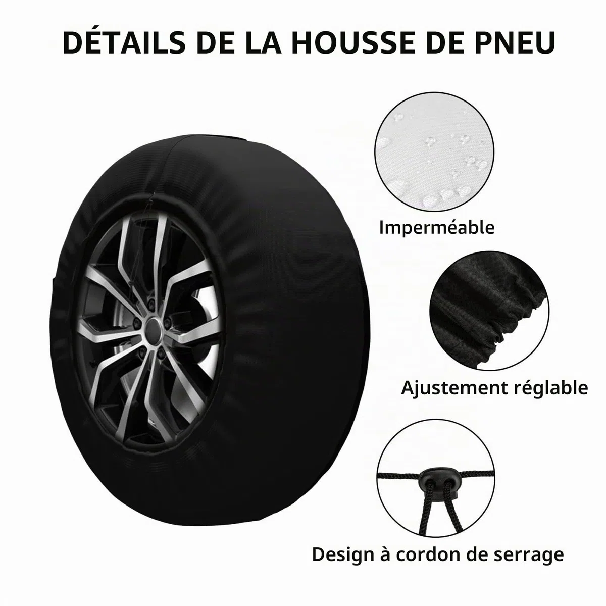 Housse de roue de secours pour voiture, impression 4x4 pour aventure extrême tout-terrain, housses de roue étanches et anti-poussière, pour SUV, VR, remorque, sac de pneu 38 cm