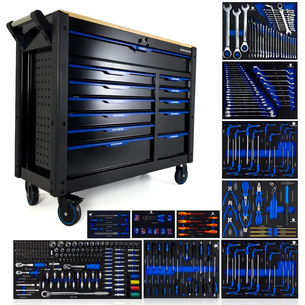 Nuremberg Jumbo Pro12 Servante à outils d'atelier Chariot à roulettes Équipement d'atelier Outils à main