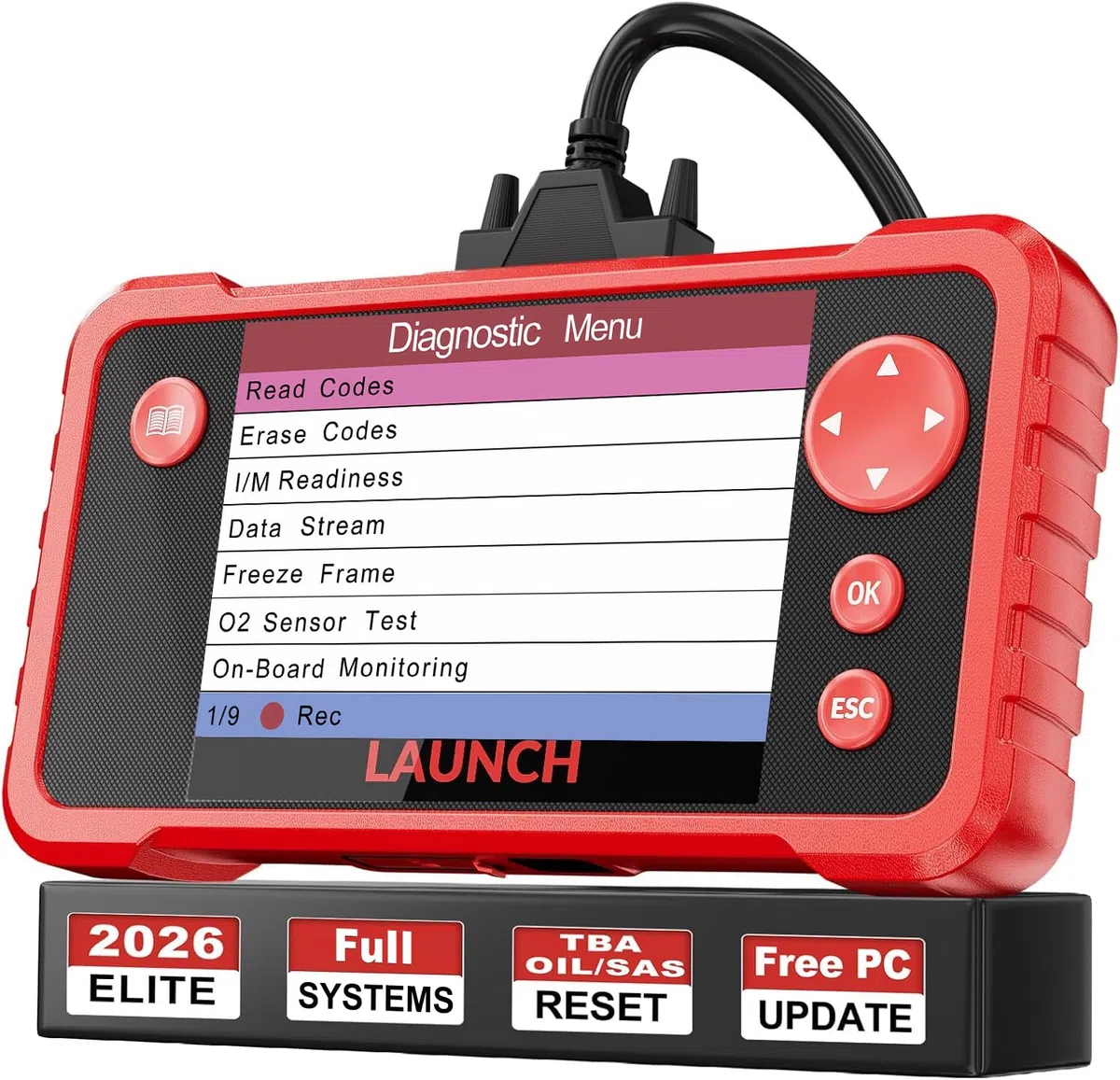 Launch CRP123 V2.0 Plus Elite[Nouveau modèle 2024] Outil d'analyse de Tous Les systèmes avec 3 réinitialisations d'huile/réapprentissage de l'accélérateur/réinitialisation SAS, Outil de Diagnostic