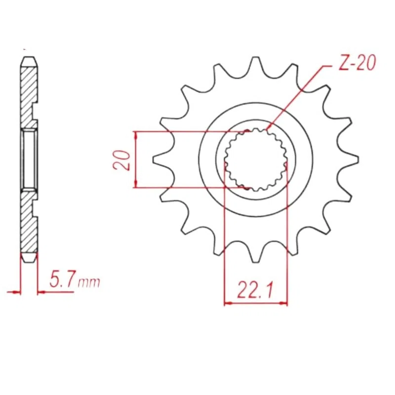 Sprocket avant 13T 20CRMNI 520 à chaîne à chaîne Small Gear compatible avec YZ125 2005-2023 WR250 WR 250 YZ250 YZ 250 F 2001-2023
