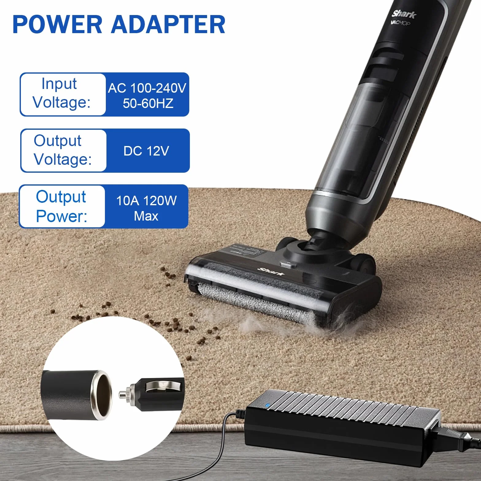 AC à DC Adaptateur 220V à 12V Transformateur 10A 120W Convertisseur Automobile Prise Allume Cigare de Voiture Chargeur Secteur pour Gonfleur Pneu, Aspirateur